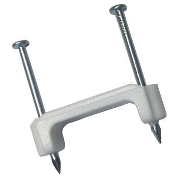 Gardner Bender PS-175 Cable Staple, 3/4 in W Crown, 1-1/4 in L Leg, Plastic/Polyethylene, 100 BX