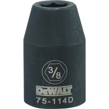 DeWALT DWMT75114OSP Deep Impact Socket, 3/8 in Socket, 1/2 in Drive, 6-Point, Steel, Black Oxide
