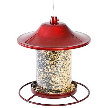 Perky-Pet 312R Panorama Bird Feeder, 9 in H, Perch, 2 lb, Red, Powder-Coated Red Sparkle