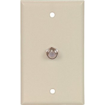 Eaton Cooper Wiring 1172V Wallplate with Coaxial Adapter, 4-1/2 in L, 2-3/4 in W, 1 -Gang, Thermoplastic, Ivory