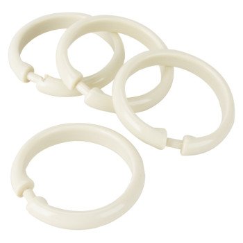 Simple Spaces SD-ORING-B3L Shower Curtain Ring, Plastic, Beige, 1 cm W, 2-3/8 in H