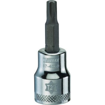 DEWALT DWMT87406OSP Torx Bit Socket, T27 Tip, 3/8 in Drive, Polished Chrome Vanadium