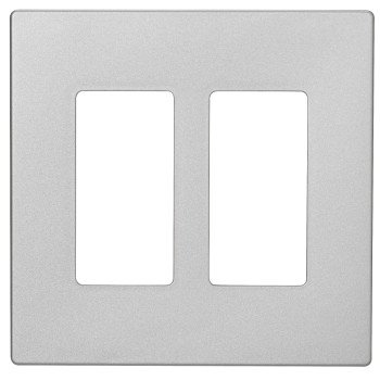 Eaton Cooper Wiring PJ PJS262SG-SP-L Wallplate, 4.87 in L, 4.94 in W, 2 -Gang, Polycarbonate, Silver Granite