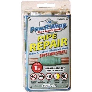 Pow-R Wrap FPW248CS Pipe Repair Wrap Kit, 48 in L, 2 in W, Epoxy/Fiberglass, Gray