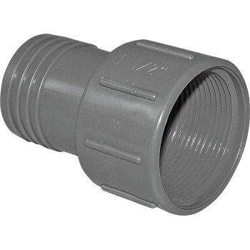 Boshart UPVCFA-15 Pipe Adapter, 1-1/2 in, FPT x Insert, PVC, Gray