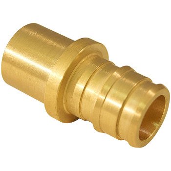 Apollo EPXMS1212 Pipe Adapter, 1/2 in, PEX-A Barb x Sweat, Brass, 200 psi Pressure