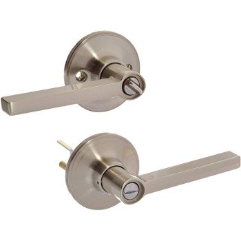 Dexter J Series J40V SOL 619 Privacy Lever, Mechanical Lock, Satin Nickel, Metal, Residential, 3 Grade