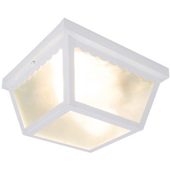 PORCH LIGHT CEILING WHT 2-BULB