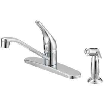 Boston Harbor FS610046CP Kitchen Faucet, 1.8 gpm, 1-Faucet Handle, 4-Faucet Hole, Metal/Plastic, Chrome Plated