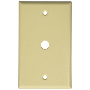 Leviton 001-86013-000 Wallplate, 4-1/2 in L, 2-3/4 in W, 1 -Gang, Plastic, Ivory, Smooth