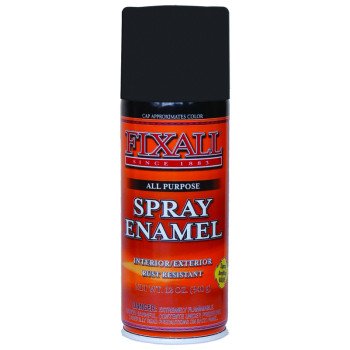 FixALL F1303 Enamel Spray Paint, Flat, Black, 12 oz, Aerosol Can