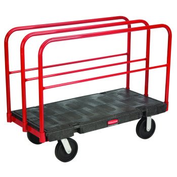 Rubbermaid FG 4468-00BLA Sheet and Panel Truck, 2000 lb, 48 in L Platform, 24 in W Platform, 4-Wheel, Swivel Wheel