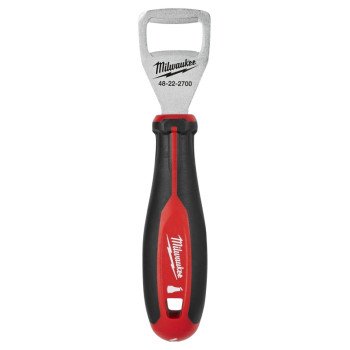 Milwaukee 48-22-2700 Bottle Opener, Steel, Black/Red, Plastic Handle, 9.8 in OAL