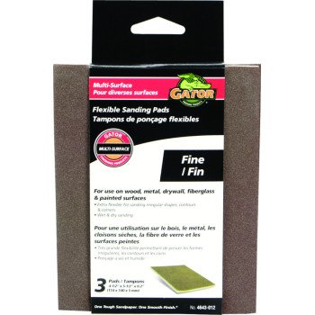 Gator 4643 Sanding Pad, 5-1/2 in L, 4-1/2 in W, 180 Grit, Fine