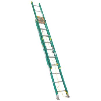 Werner D5924-2 Extension Ladder, 23 ft H Reach, 225 lb, Fiberglass