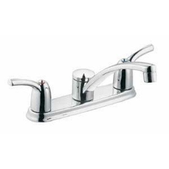 Moen Adler Series 87412 Kitchen Faucet, 2.2 gpm, 3-Faucet Hole, Metal, Chrome Plated, Deck Mounting, Lever Handle