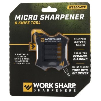 Work Sharp WSEDCMCR Micro Sharpener and Knife Tool, 600 Grit, Medium/Fine, Ceramic/Coarse Diamond Abrasive, Black
