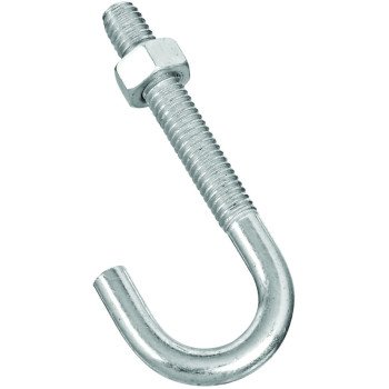 National Hardware 2195BC Series N232-918 J-Bolt, 5/16-18 Thread, 2 in L Thread, 3 in L, 160 lb Working Load, Steel, Zinc