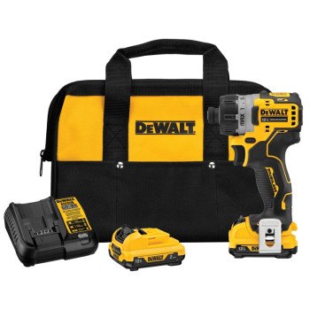 DEWALT DCF601F2 Screwdriver Kit, Battery Included, 12 V, 2 Ah, 1/4 in Chuck, Keyless Chuck