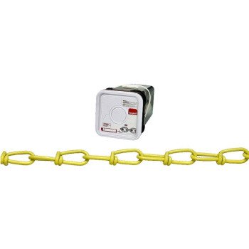 Campbell PD075-2496 Loop Chain, #2/0, 200 ft L, 255 lb Working Load, Low Carbon Steel, Yellow Poly-Coated