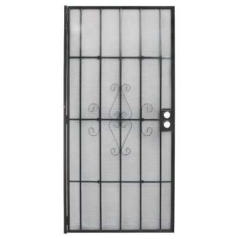 Precision Regal Series 3818BK2668 Door Screen, 80 in L, 30 in W, Steel, Black