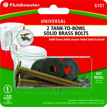 Fluidmaster 6101 Tank-To-Bowl Bolt, Brass, For: Rocking Toilets