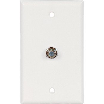 Eaton Cooper Wiring 1172W Wallplate with Coaxial Adapter, 4-1/2 in L, 2-3/4 in W, 1 -Gang, Thermoplastic, White