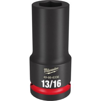 Milwaukee SHOCKWAVE Impact Duty Series 49-66-6336 Deep Impact Socket, 13/16 in Socket, 3/4 in Drive, Square Drive