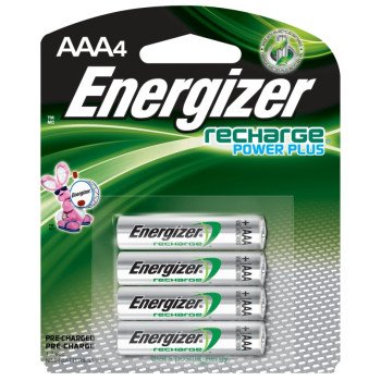 Energizer NH12BP-4 Battery, 1.2 V Battery, 850 mAh, AAA Battery, Nickel-Metal Hydride, Rechargeable