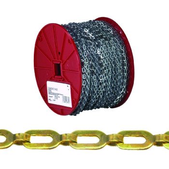 Campbell 072-3817N Plumbers Chain, 1/0, 200 ft L, 35 lb Working Load, Brass, Bright