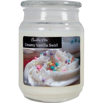 Candle-Lite 3297553 Jar Candle, Creamy Vanilla Swirl Fragrance, Ivory Candle, 70 to 110 hr Burning