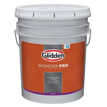 Glidden Wonder-Pro GLWP31WB/05 Interior/Exterior Paint, Eggshell Sheen, Pastel Base/White, 5 gal