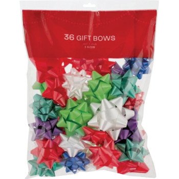 68101 BOWS BAGGED 36CT STICKY 