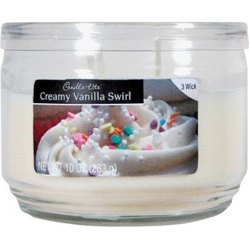 Candle-Lite 1879553 Scented Candle, Creamy Vanilla Swirl Fragrance, Ivory Candle