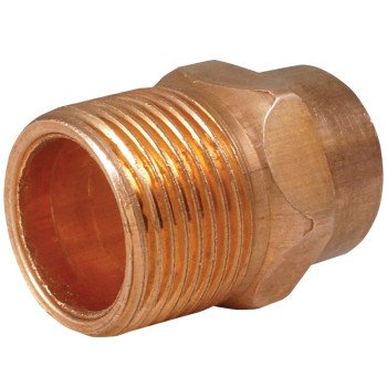 Elkhart Products 104 Series 30354 Pipe Adapter, 1-1/4 in, Sweat x MNPT, Copper