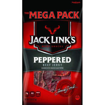 Jack Link's 10000008210 Snack, Jerky, Pepper, 8 oz