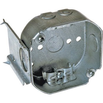 Raco 160 Octagonal Box, 4.067 in OAW, 1-1/2 in OAD, 3.579 in OAH, 1-Gang, 3-Knockout, Steel Housing Material, Gray