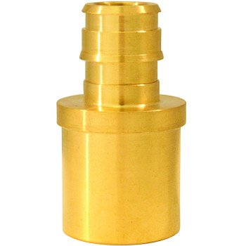 Apollo ExpansionPEX Series EPXMS1234 Reducing Pipe Adapter, 1/2 x 3/4 in, Barb x Male Sweat, Brass, 200 psi Pressure