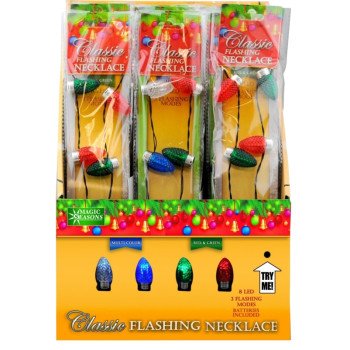 Hometown Holidays 25111 Flashing Necklace, Classic Bulb, Multi-Color