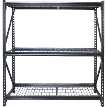 ProSource RCK72X18X72GRY Shelving Unit, 4500 lb Capacity, 3-Shelf, 72 in OAW, 18 in OAD, 72 in OAH, Gray, Hammertone