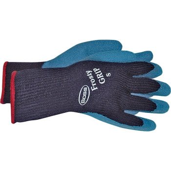 Boss Frosty GRIP Series 8439L Protective Gloves, L, Knit Wrist Cuff, Acrylic Glove, Blue