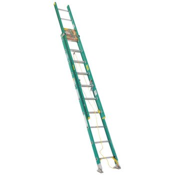 Werner D5920-2 Extension Ladder, 19 ft H Reach, 225 lb, Fiberglass