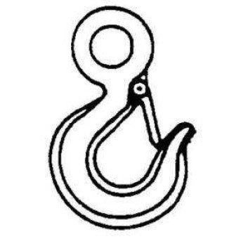 Dynaline 66145 Hoist Hook, 3/4 ton Working Load, Carbon Steel, Enamel Painted