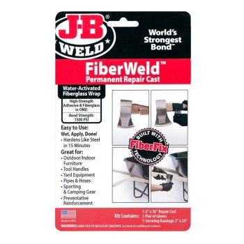 J-B Weld 38236 Fiberglass Repair Cast, 36 in L, 2 in W, Black