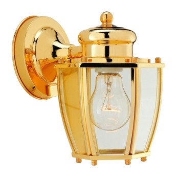 WALL LANTERN 1LIGHT POL. BRASS