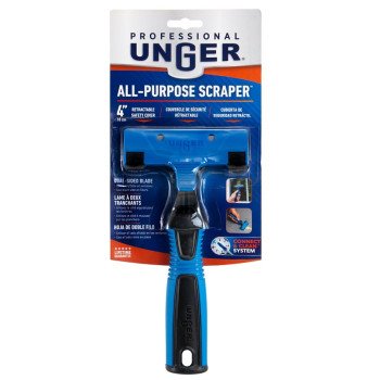 Unger Professional 987100 All-Purpose Scraper, 4 in L Blade, 4 in W Blade, Carbon Steel Blade