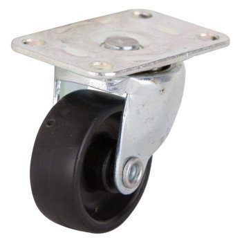 ProSource JC-B01-PS Swivel Caster, 1-1/4 in Dia Wheel, 1/2 in W Wheel, Plastic Wheel, Black, 40 lb