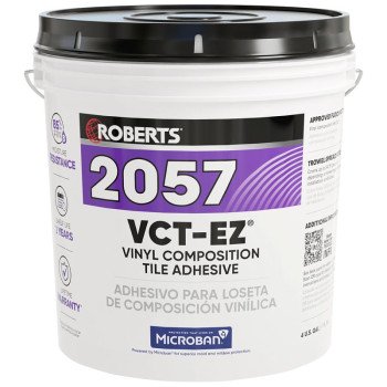 Roberts 2057-4 VCT Flooring Adhesive, Paste, Very Mild, Beige, 4 gal Pail