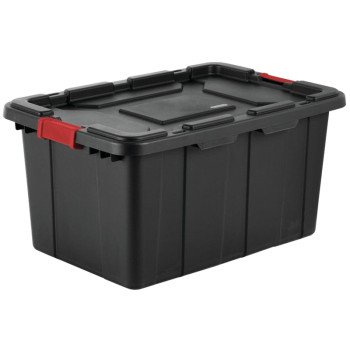 Sterilite 14669004 Industrial Tote, Plastic, Black, 30-1/2 in L, 20-5/8 in W, 15-1/4 in H