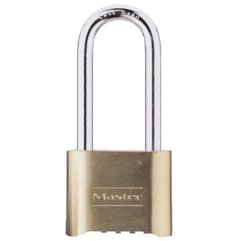 Master Lock 175DLH Padlock, 5/16 in Dia Shackle, 2-1/4 in H Shackle, Steel Shackle, Brass Body, 2 in W Body